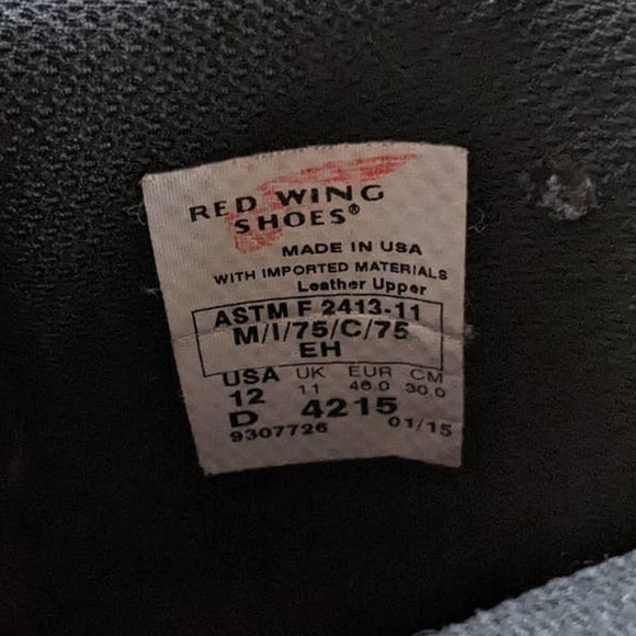 Red Wing Men's DynaForce® 6-inch Waterproof Safety Toe Boot 4215 Size 12D - Picture 11 of 12